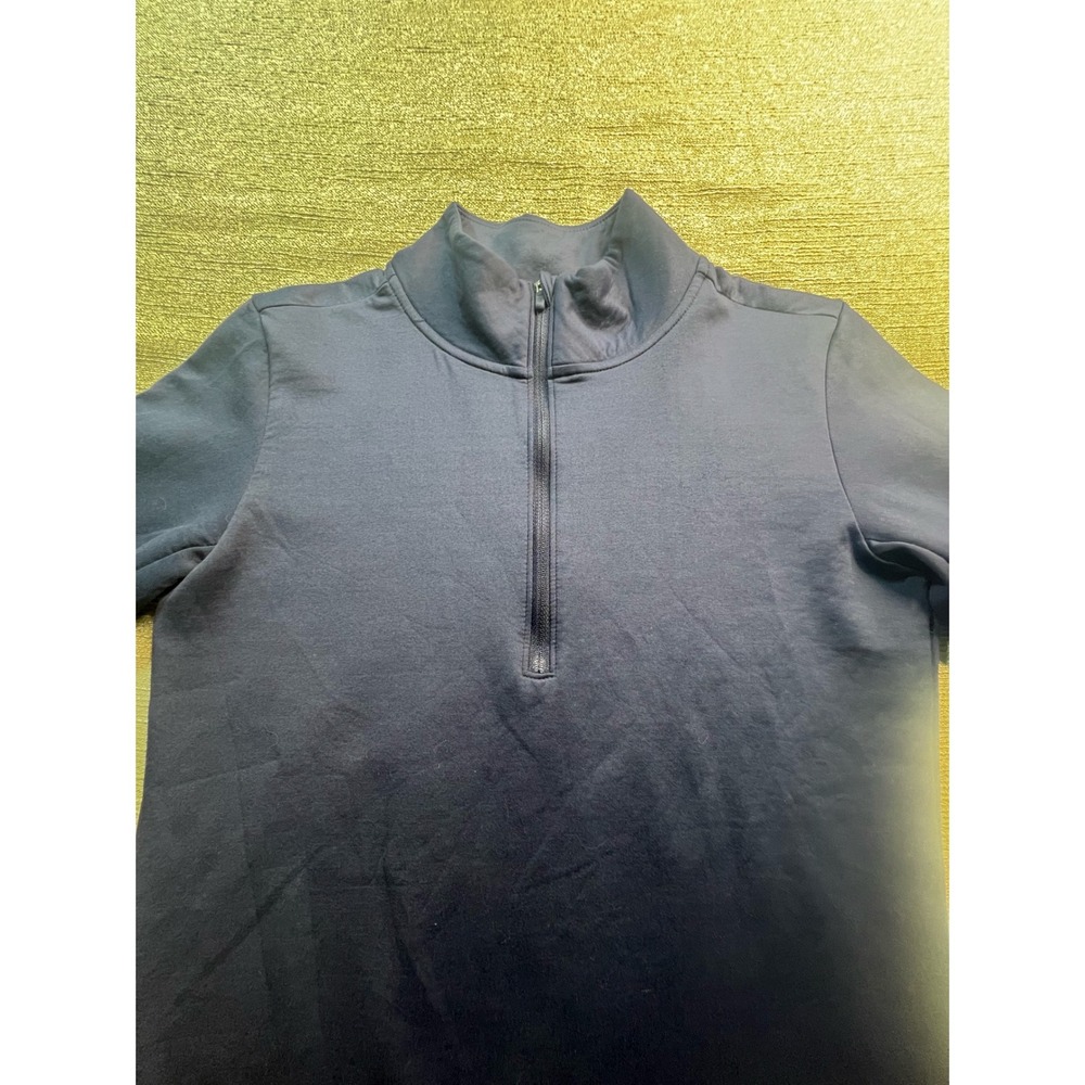 Nike One Therma-FIT Womens XS Navy Blue Quarter Zip Pullover Long Sleeve Top - Picture 6 of 8
